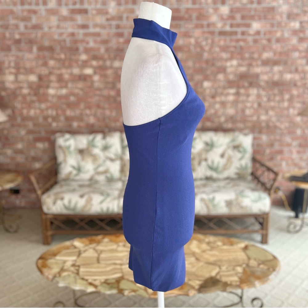 By The Way Dress Bodycon Bandage Halter Periwinkle Blue S Backless Cocktail - Picture 6 of 10